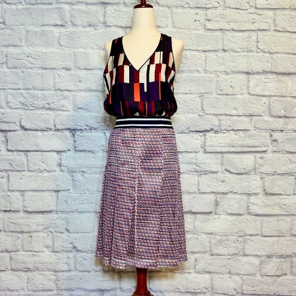 Tory Sport Pleated Mesh Knee-Length Skirt - Picture 4 of 7